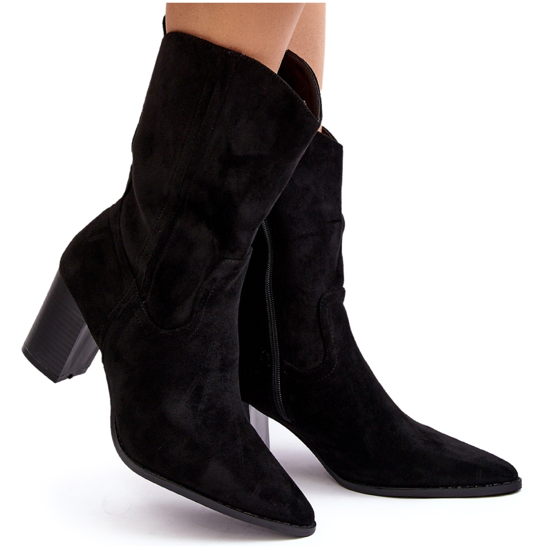 Diamantique Stivali da cowboy da donna sul post eco-eco-nero