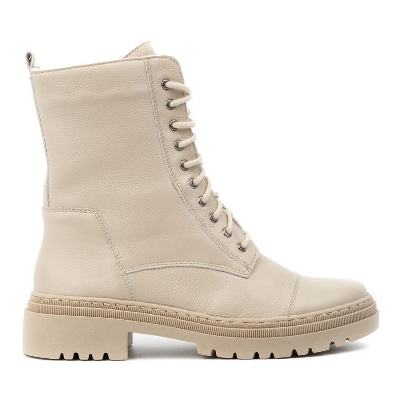 WASAK Stivaletti alti da donna in pelle con lacci invernali 0640 ecru beige