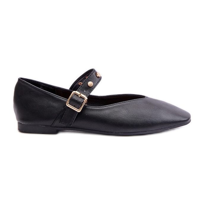 Ballerine in Eco Pelle Con Cinturino Nero Alcionora
