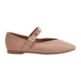 Ballerine In Eco Pelle Con Cintura Beige Alcionora