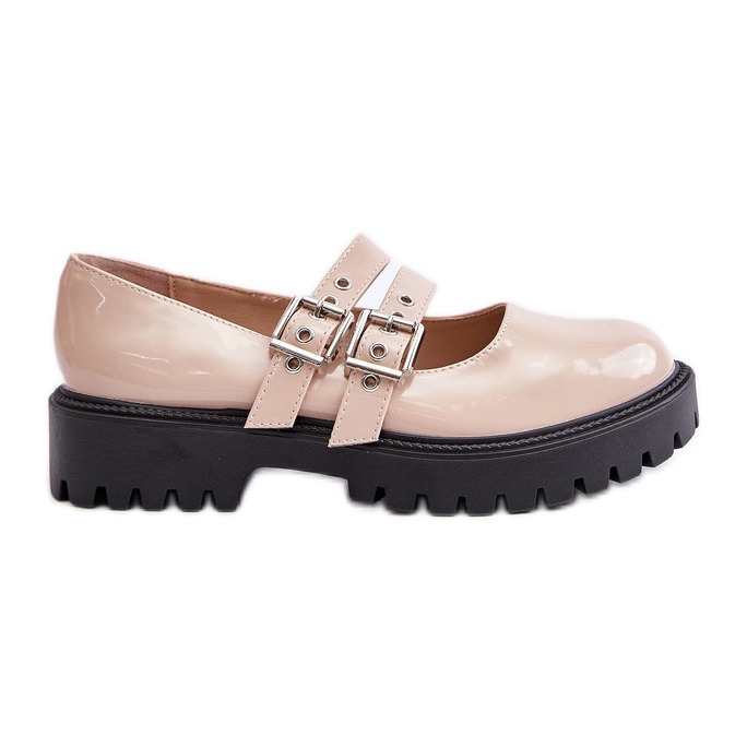 Scarpe Da Donna Con Cinturini In Vernice Beige Terione