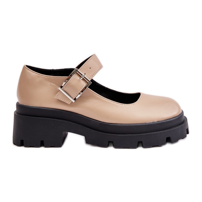 Scarpe Da Donna Beige Con Fibbia Plikuria