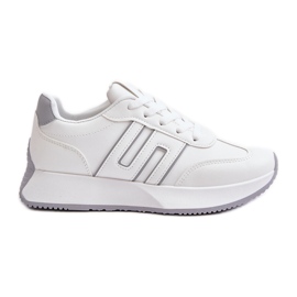 Sneakers da Donna, Scarpe Sportive con Plateau, Thari Bianche e Grigie bianco