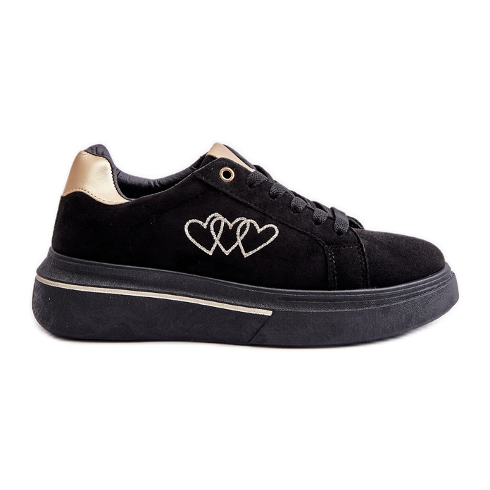 Sneakers Platform Da Donna Con Cuori Nero Avirorae