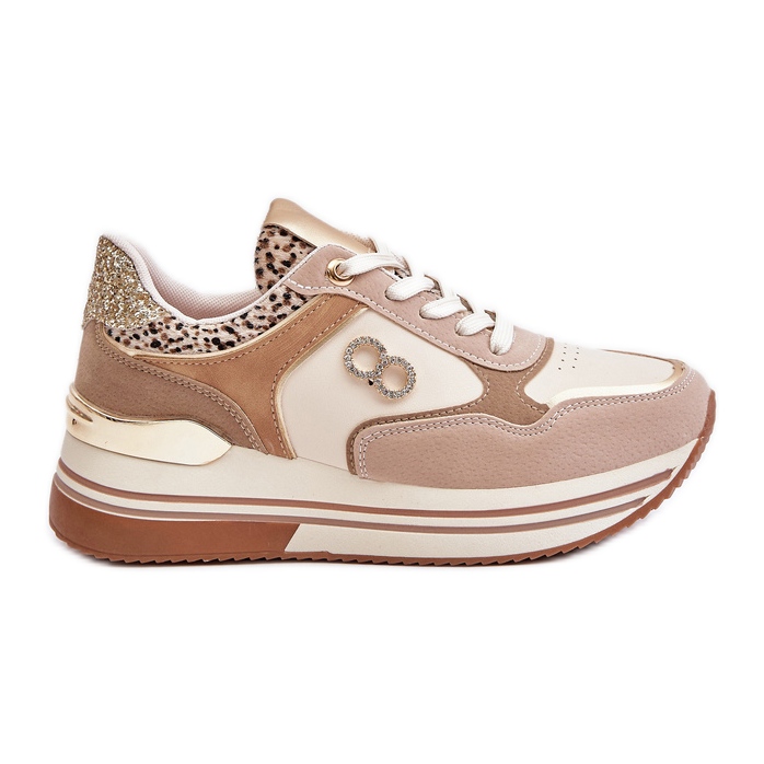 Sneakers con plateau da donna Beige Debizia