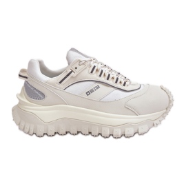 Sneakers in pelle da donna sulla piattaforma Big Star OO274A221 Sistema HI-POLY Bianco bianca