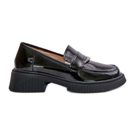 S.Barski Mocassini Da Donna Laccati Mocassini Con Decorazione D&amp;A LZ42-031 Nero