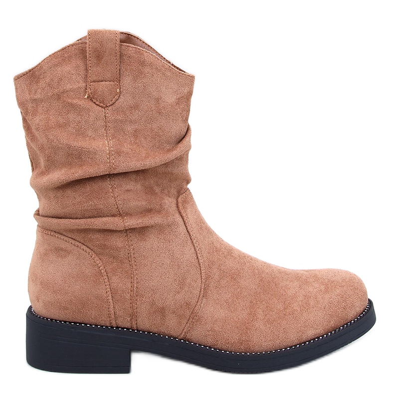 Stivaletti piatti in camoscio Vashtis Camel marrone