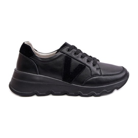 Scarpe sportive in pelle da donna Vinceza 7918 Nere nero