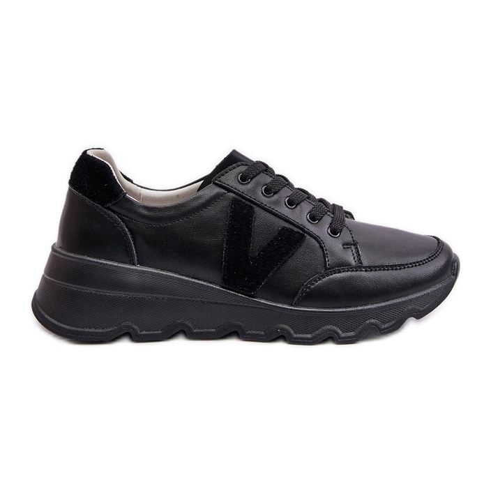 Scarpe sportive in pelle da donna Vinceza 7918 Nere nero