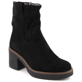Stivaletti da donna in pelle scamosciata, neri, Potocki 51302 nero