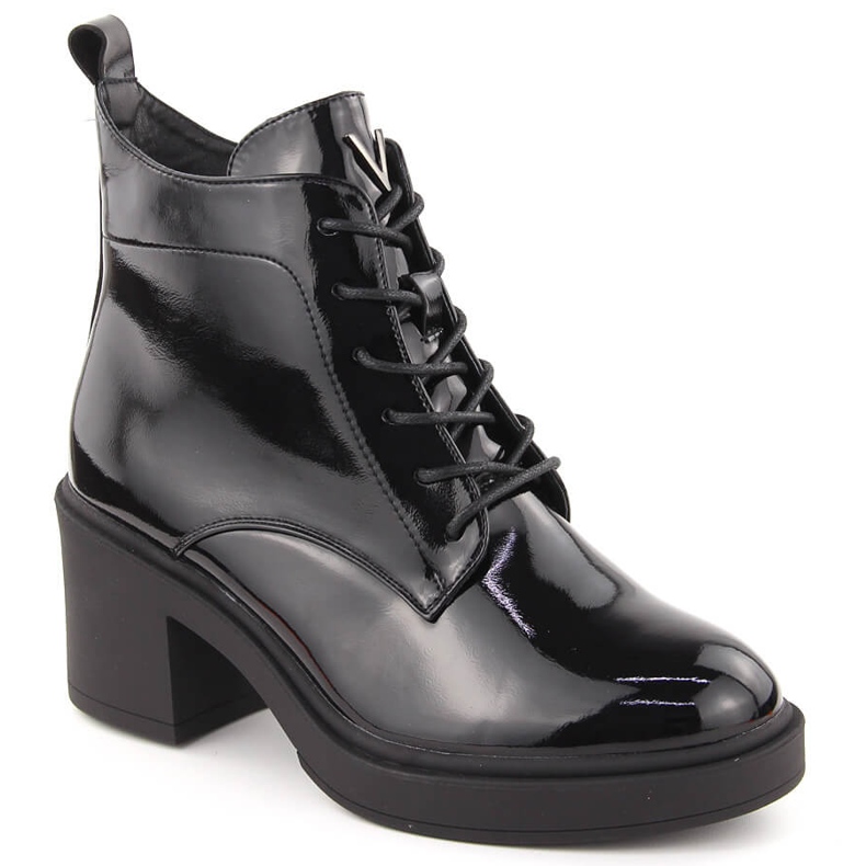 Stivaletti da donna in vernice, neri, Vinceza 58321 nero