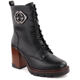 Stivaletti neri con tacco da donna Vinceza 58359 nero