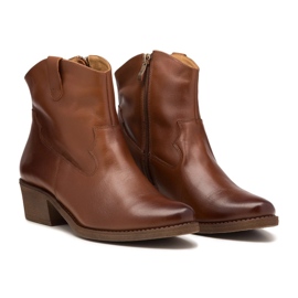 Stivali texani da donna in pelle di cammello Butdam KW-1 marrone