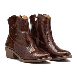 Stivali texani da donna in pelle di cammello Butdam KW-1 marrone