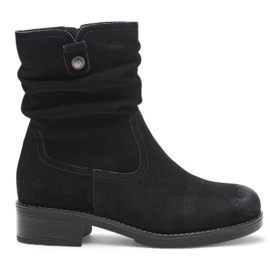 Stivali da donna in pelle scamosciata nera by Sergio Leone BT355-S nero