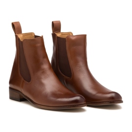 Stivaletti Chelsea bassi in pelle di cammello Butdam Stw marrone