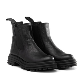 Stivaletti Chelsea con suola spessa, in pelle Butdam Wos nera nero