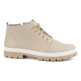 WASAK Stivaletti invernali da donna in pelle 0689W, colore beige