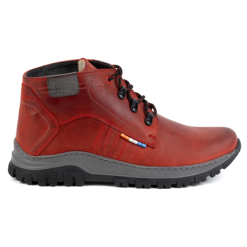Olivier Scarpe invernali da uomo in pelle 119GT rosse rosso