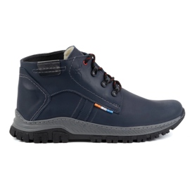 Olivier Scarpe invernali da uomo in pelle 119GT, blu navy