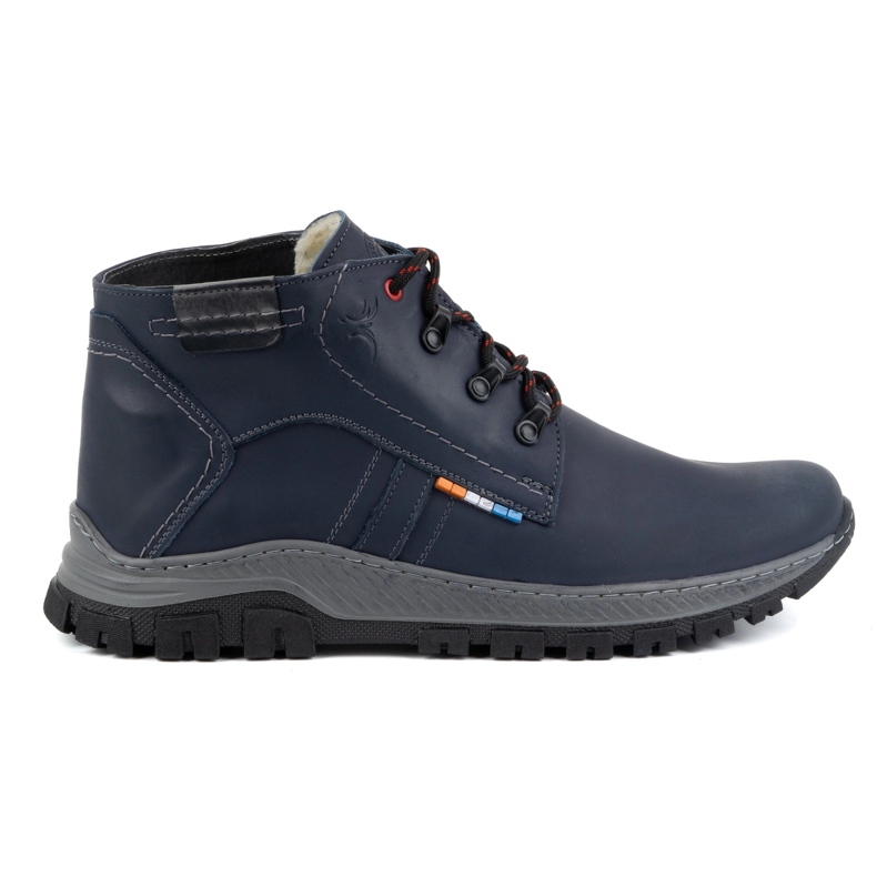 Olivier Scarpe invernali da uomo in pelle 119GT, blu navy