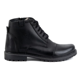 Olivier Stivali invernali in pelle da uomo 137 blu navy – Scarpe con cerniera