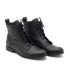 Stivaletti stringati da donna in pelle nera BUTDAM Trw nero
