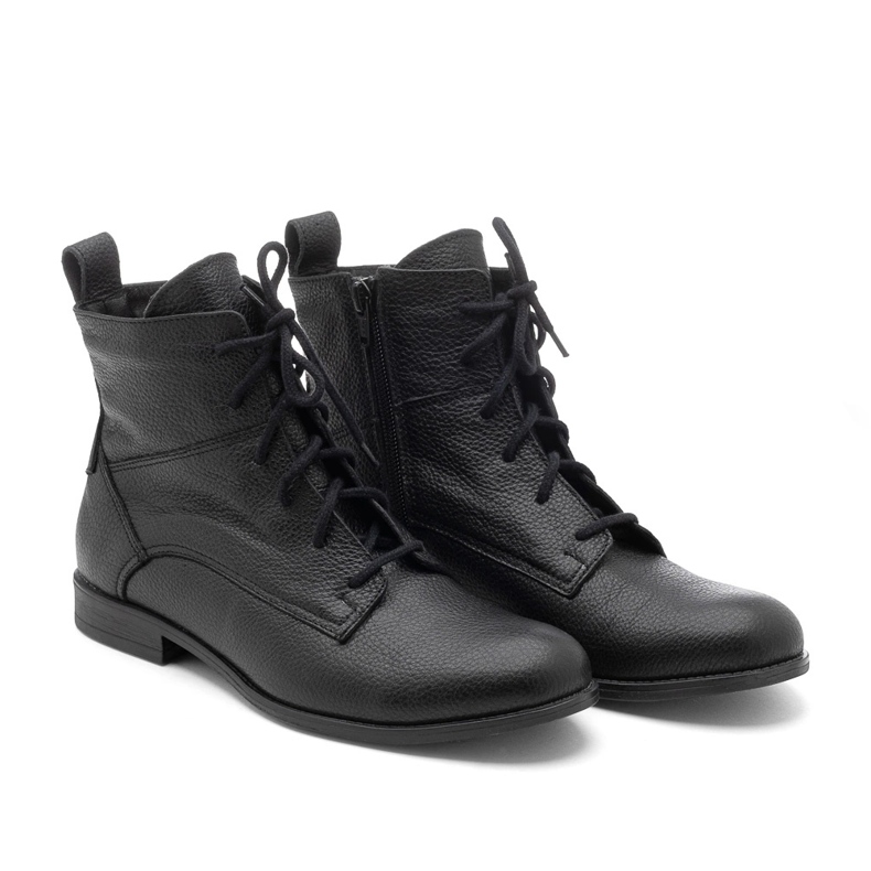 Stivaletti stringati da donna in pelle nera BUTDAM Trw nero