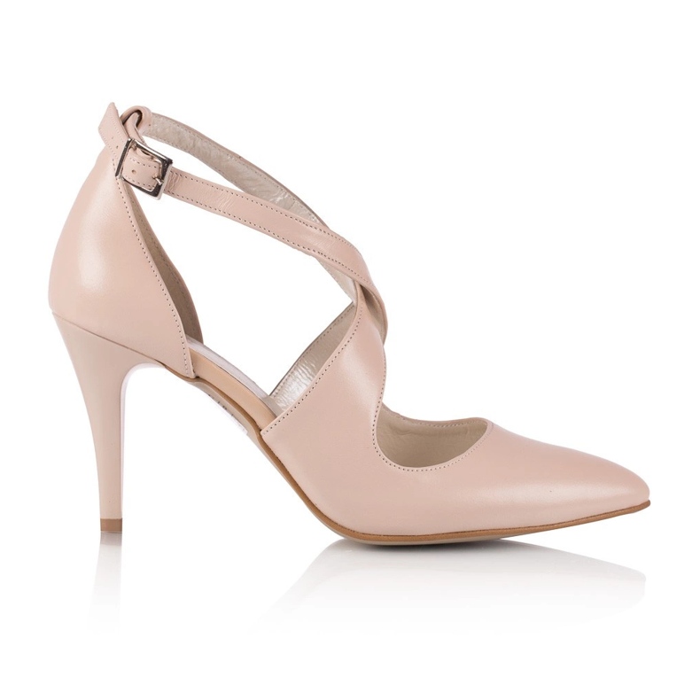 BUTDAM Decollete da ballo Xena nude rosa cipria con cinturini