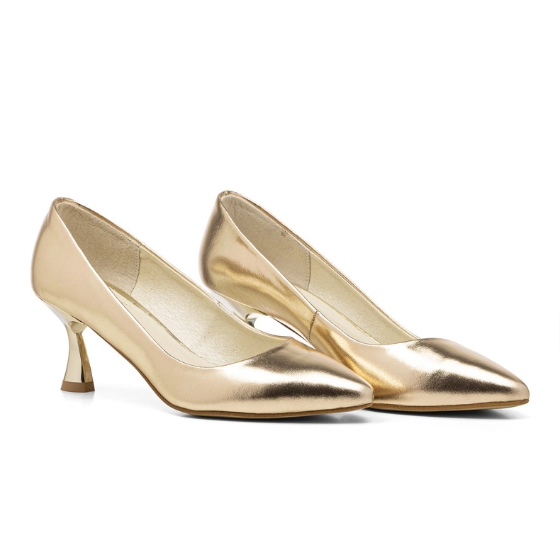 BUTDAM Décolleté da ballo basse Anna in pelle oro d'oro