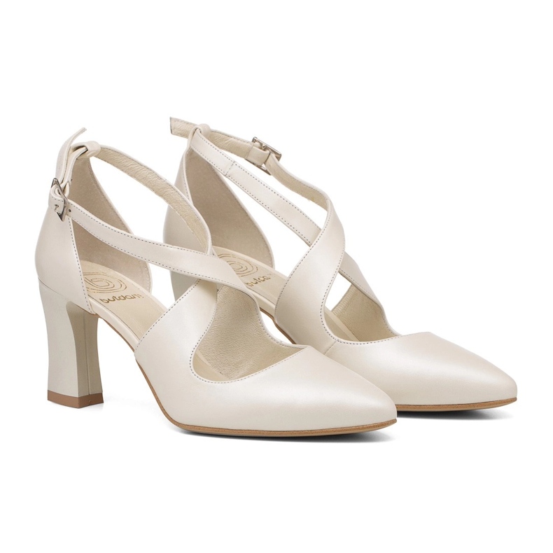 BUTDAM Décolleté con cinturini su tacco ecru Iga beige