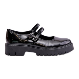 Scarpe da donna in vernice con cinturini, Rialuna Nero