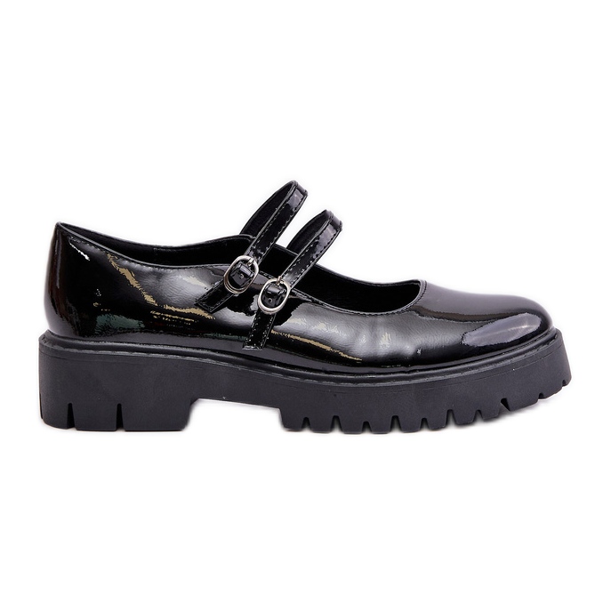 Scarpe da donna in vernice con cinturini, Rialuna Nero