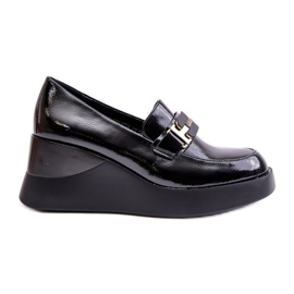 Vinceza 58337 Mocassini con zeppa in vernice nera nero