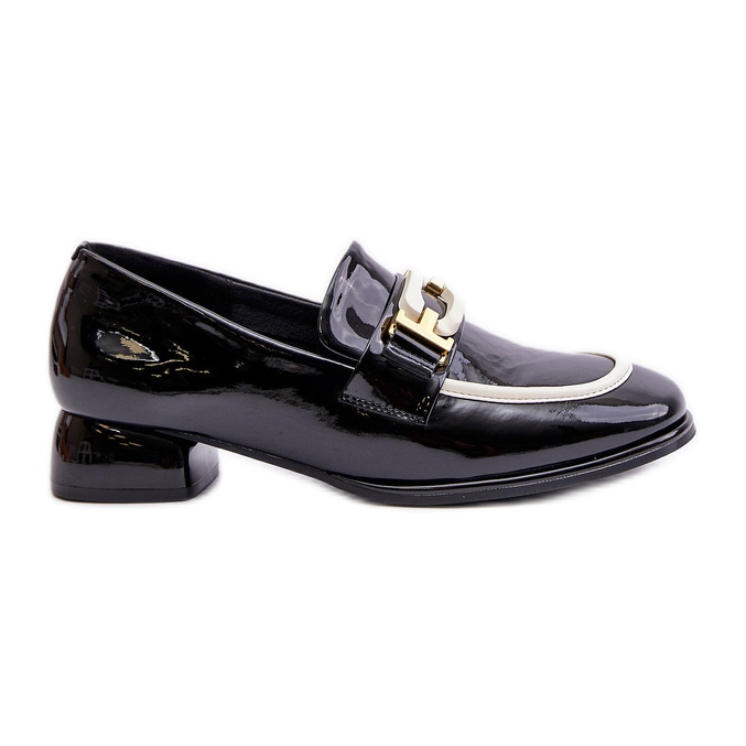 Scarpe da donna in vernice su un blocco Artiker 55C0104 Nero