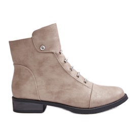 Jezzi Stivali piatti da donna isolati Labise beige