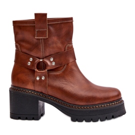 Stivali In Pelle Da Donna Con Cerniera Lewski 3435 Marrone