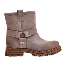 Stivali Bassi da Donna in Pelle Scamosciata Lewski 3610 Cappuccino beige