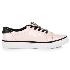 Betler Sneakers laccate a diamante rosa