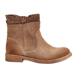 Lewski Shoes Stivali Bassi Bassi da Donna Scamosciati Lewski 3624 Beige