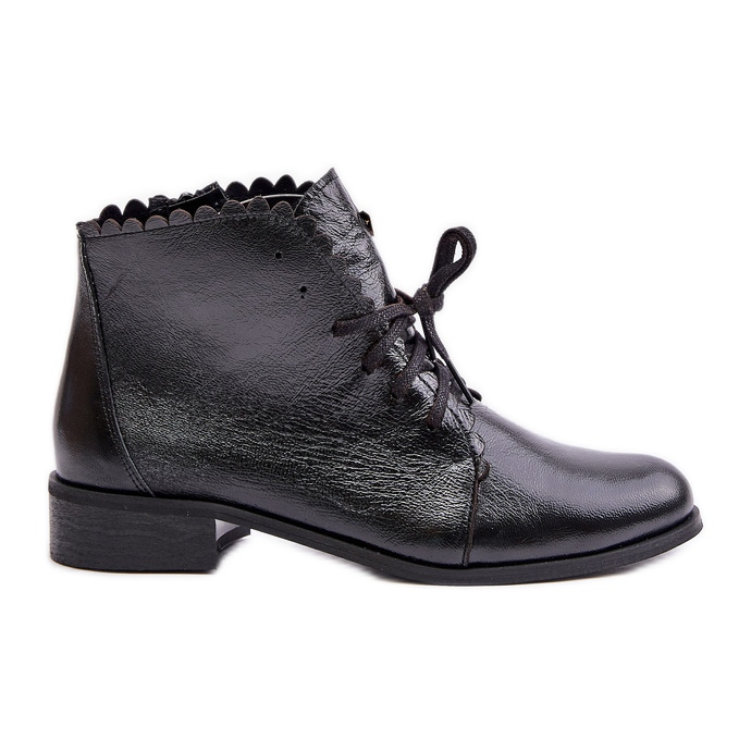 Zazoo 2964 Stivali piatti in pelle, neri nero
