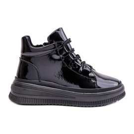Scarpe sportive con plateau in vernice leggera Pelle naturale Artiker 55C1049 Nere nero