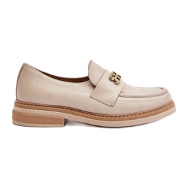 Zazoo 20174 Scarpe eleganti in pelle con tacco piatto da donna, Beige