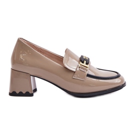 Scarpe da Donna Laccate Su Tacco Alto Con Decoro Artiker 55C1054 Beige