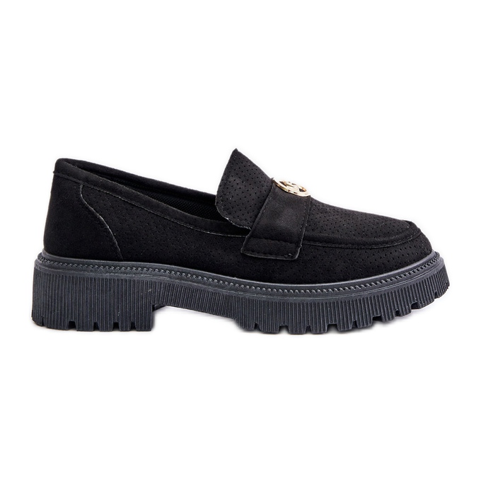 Mocassini Brogues da Donna Con Dettaglio Oro, Arilva Nera nero
