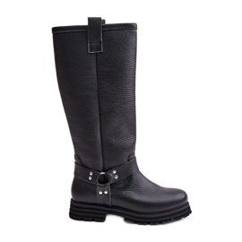 Stivali sopra il ginocchio da donna in pelle Lewski 3615 Neri nero