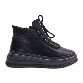 Scarpe sportive in pelle leggera sulla piattaforma Artiker 55C1041 Nere nero