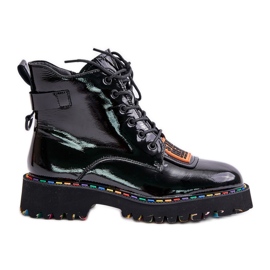 Stivali Trapper da donna in vernice con cerniera in pelle Artiker 55C0517 Neri nero