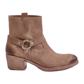 Zazoo 60477 Stivali con tacco alto isolati in pelle scamosciata, Beige